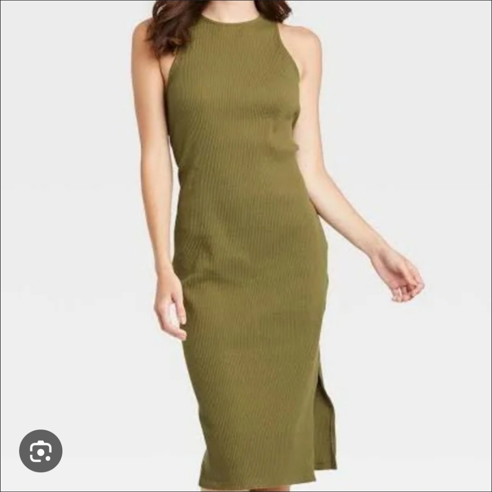 Who What Wear Olive Midi Dress